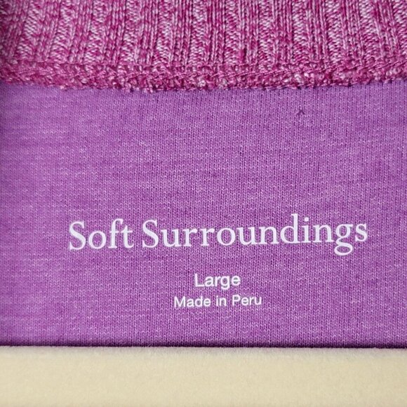 Soft Surroundings Purple Pink Full Zip Ribbed Workout Sweatshirt Jacket Large - Picture 8 of 9